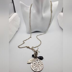 Feather whisper boho long length necklace  N1203‎